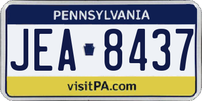 PA license plate JEA8437
