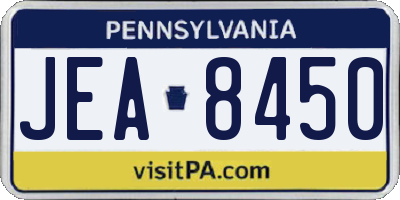 PA license plate JEA8450
