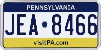 PA license plate JEA8466