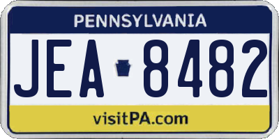 PA license plate JEA8482