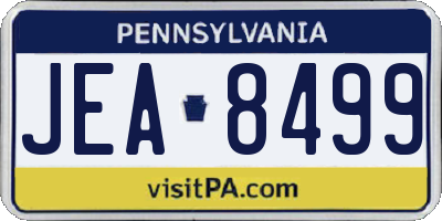 PA license plate JEA8499