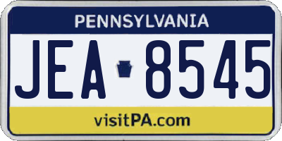 PA license plate JEA8545