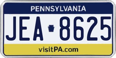 PA license plate JEA8625