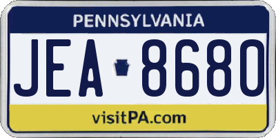 PA license plate JEA8680