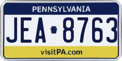 PA license plate JEA8763