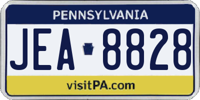 PA license plate JEA8828