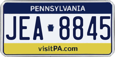 PA license plate JEA8845