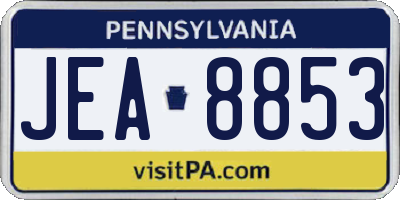 PA license plate JEA8853