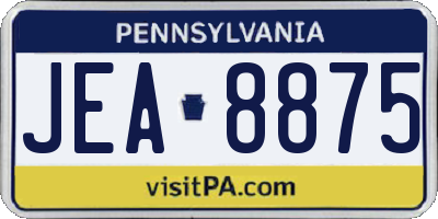PA license plate JEA8875
