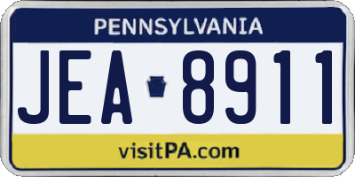 PA license plate JEA8911