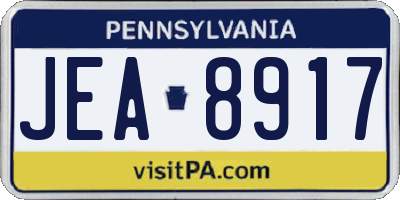 PA license plate JEA8917