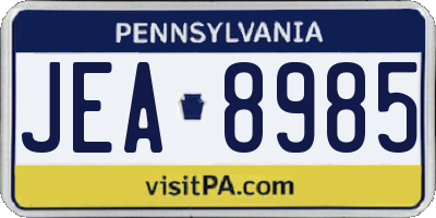 PA license plate JEA8985