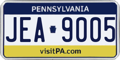 PA license plate JEA9005