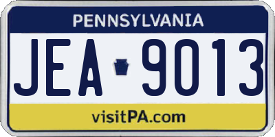 PA license plate JEA9013