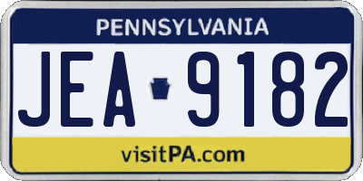 PA license plate JEA9182