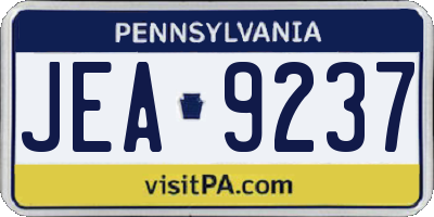 PA license plate JEA9237