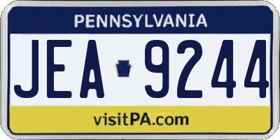 PA license plate JEA9244