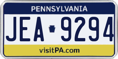 PA license plate JEA9294