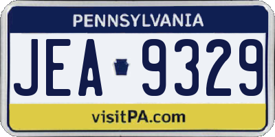 PA license plate JEA9329