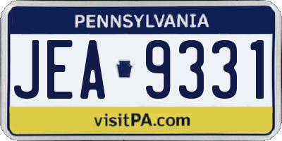 PA license plate JEA9331