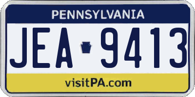 PA license plate JEA9413
