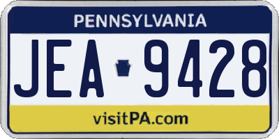 PA license plate JEA9428