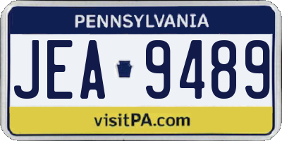 PA license plate JEA9489