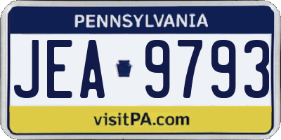 PA license plate JEA9793