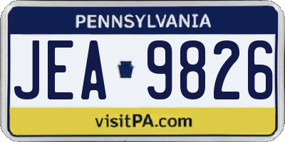 PA license plate JEA9826