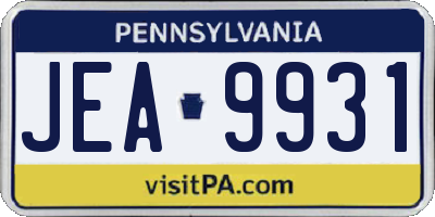 PA license plate JEA9931