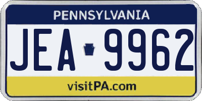 PA license plate JEA9962
