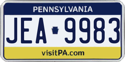 PA license plate JEA9983