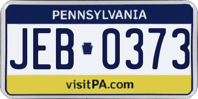 PA license plate JEB0373