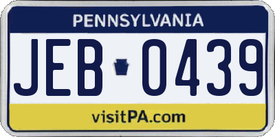 PA license plate JEB0439