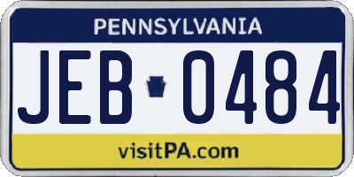 PA license plate JEB0484