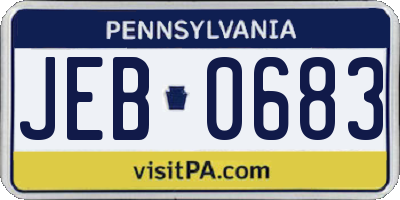 PA license plate JEB0683