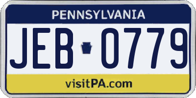 PA license plate JEB0779