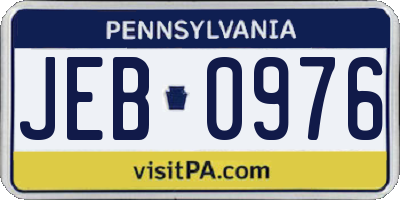 PA license plate JEB0976