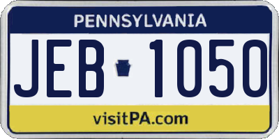 PA license plate JEB1050