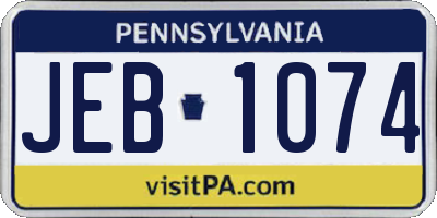 PA license plate JEB1074