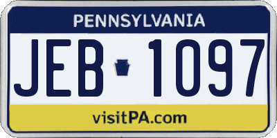 PA license plate JEB1097