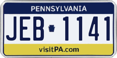 PA license plate JEB1141