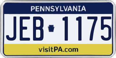 PA license plate JEB1175