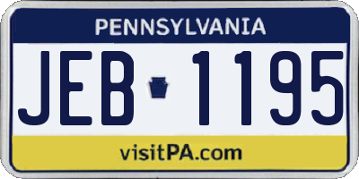 PA license plate JEB1195