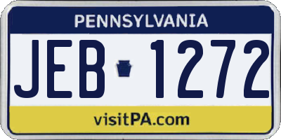 PA license plate JEB1272