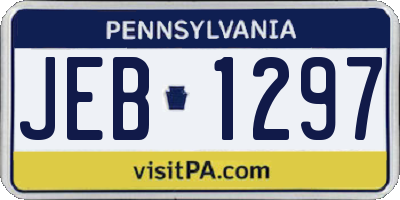 PA license plate JEB1297