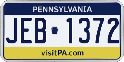PA license plate JEB1372