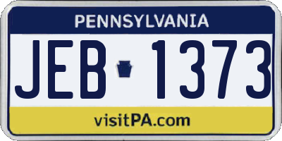 PA license plate JEB1373