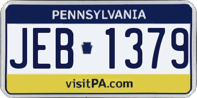 PA license plate JEB1379