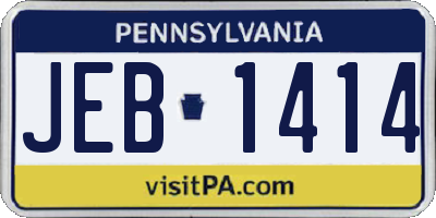 PA license plate JEB1414